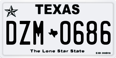 TX license plate DZM0686