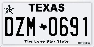 TX license plate DZM0691