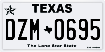 TX license plate DZM0695