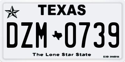 TX license plate DZM0739