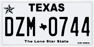 TX license plate DZM0744