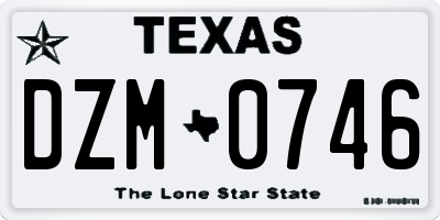 TX license plate DZM0746