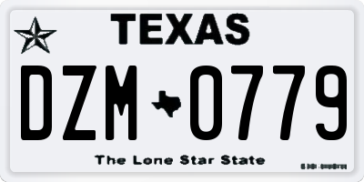 TX license plate DZM0779