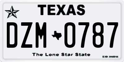 TX license plate DZM0787