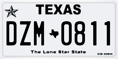 TX license plate DZM0811