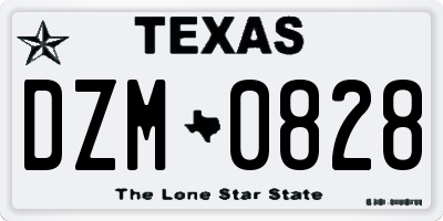 TX license plate DZM0828