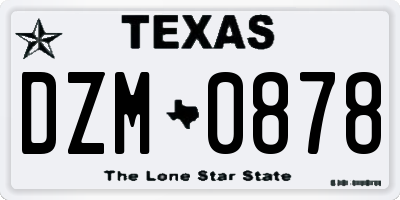 TX license plate DZM0878