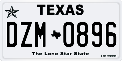 TX license plate DZM0896