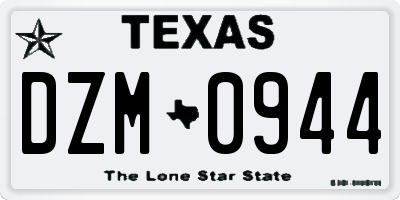 TX license plate DZM0944