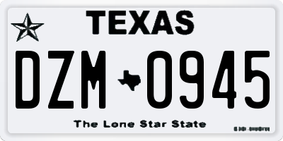 TX license plate DZM0945