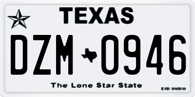 TX license plate DZM0946