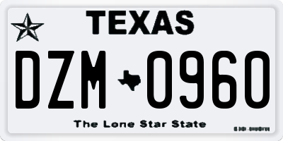 TX license plate DZM0960
