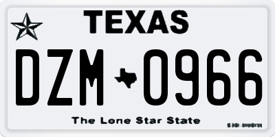 TX license plate DZM0966
