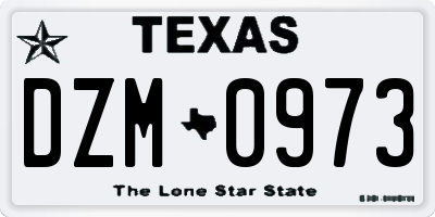 TX license plate DZM0973