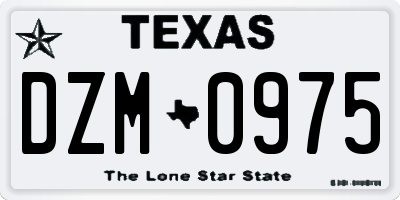TX license plate DZM0975