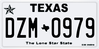 TX license plate DZM0979