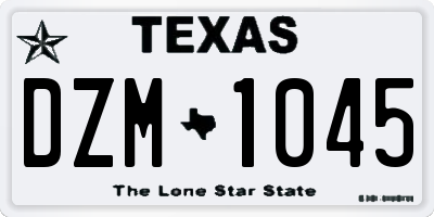 TX license plate DZM1045