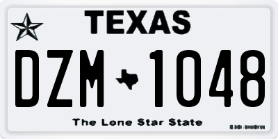 TX license plate DZM1048