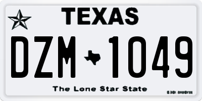 TX license plate DZM1049
