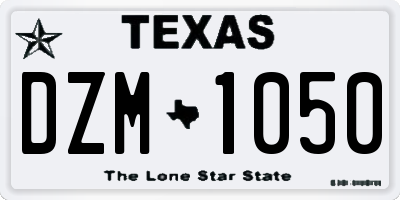 TX license plate DZM1050