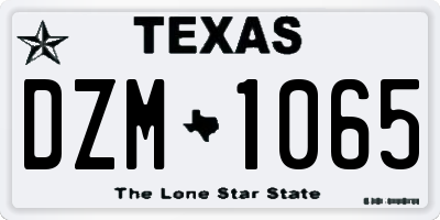 TX license plate DZM1065
