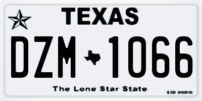 TX license plate DZM1066