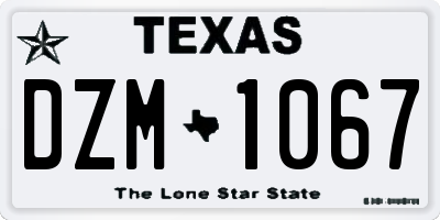 TX license plate DZM1067