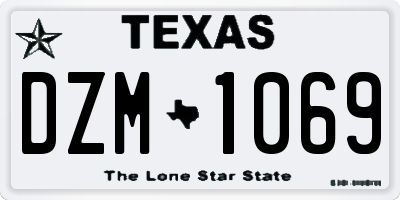 TX license plate DZM1069