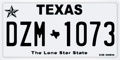 TX license plate DZM1073