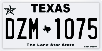 TX license plate DZM1075
