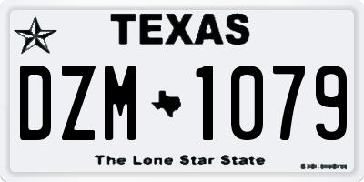 TX license plate DZM1079