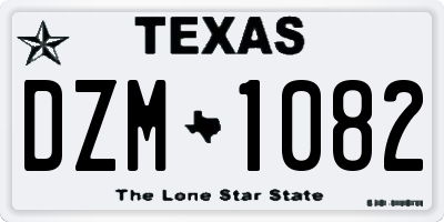 TX license plate DZM1082