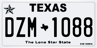 TX license plate DZM1088
