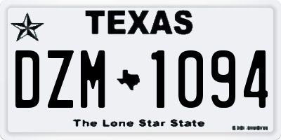 TX license plate DZM1094