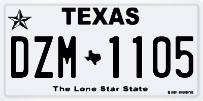 TX license plate DZM1105