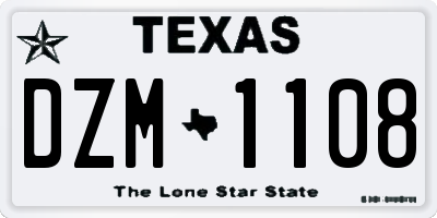 TX license plate DZM1108