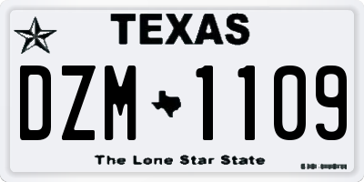 TX license plate DZM1109