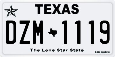 TX license plate DZM1119