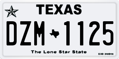 TX license plate DZM1125