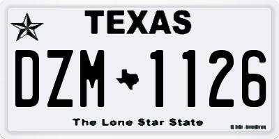 TX license plate DZM1126