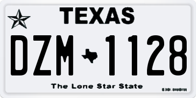 TX license plate DZM1128