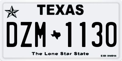 TX license plate DZM1130