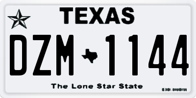 TX license plate DZM1144