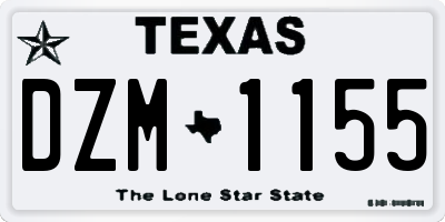 TX license plate DZM1155