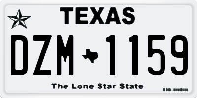 TX license plate DZM1159
