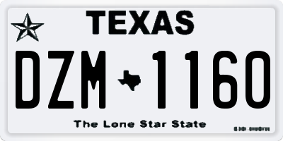 TX license plate DZM1160