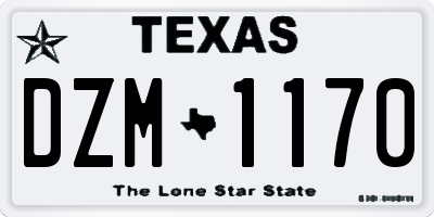 TX license plate DZM1170