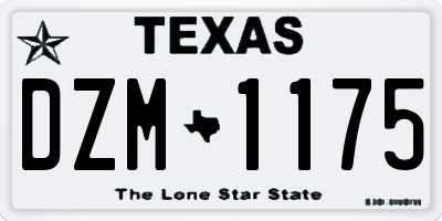 TX license plate DZM1175
