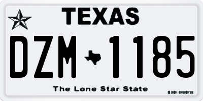 TX license plate DZM1185
