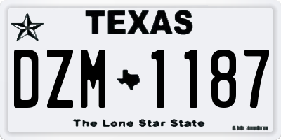 TX license plate DZM1187
